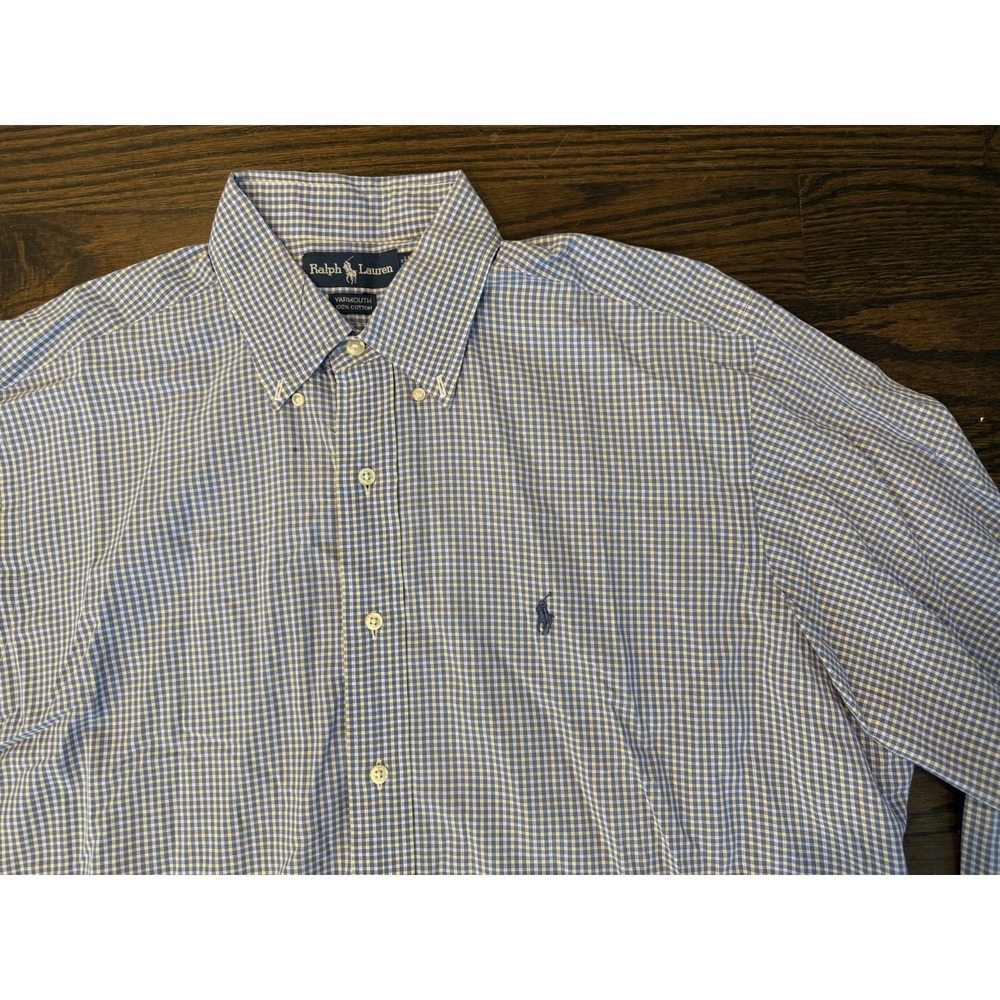 Polo Ralph Lauren Shirt Classic Fit Long Sleeve Button Down 16 1/2 34 Blue Mens